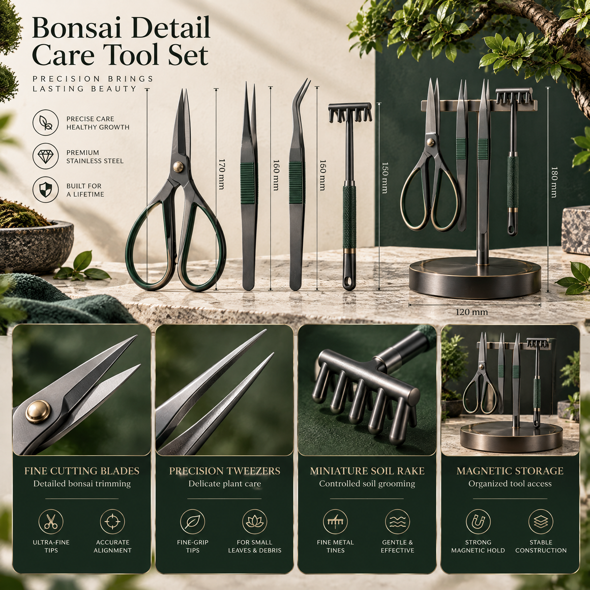 Elvanmere™ Precision Bonsai & Plant Care Tool Set